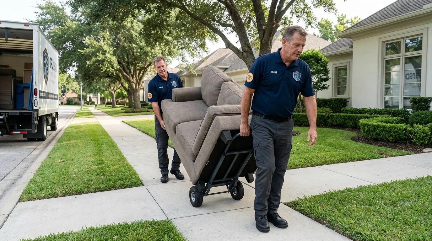 Local residential moving crew loading furniture in Crompond, NY